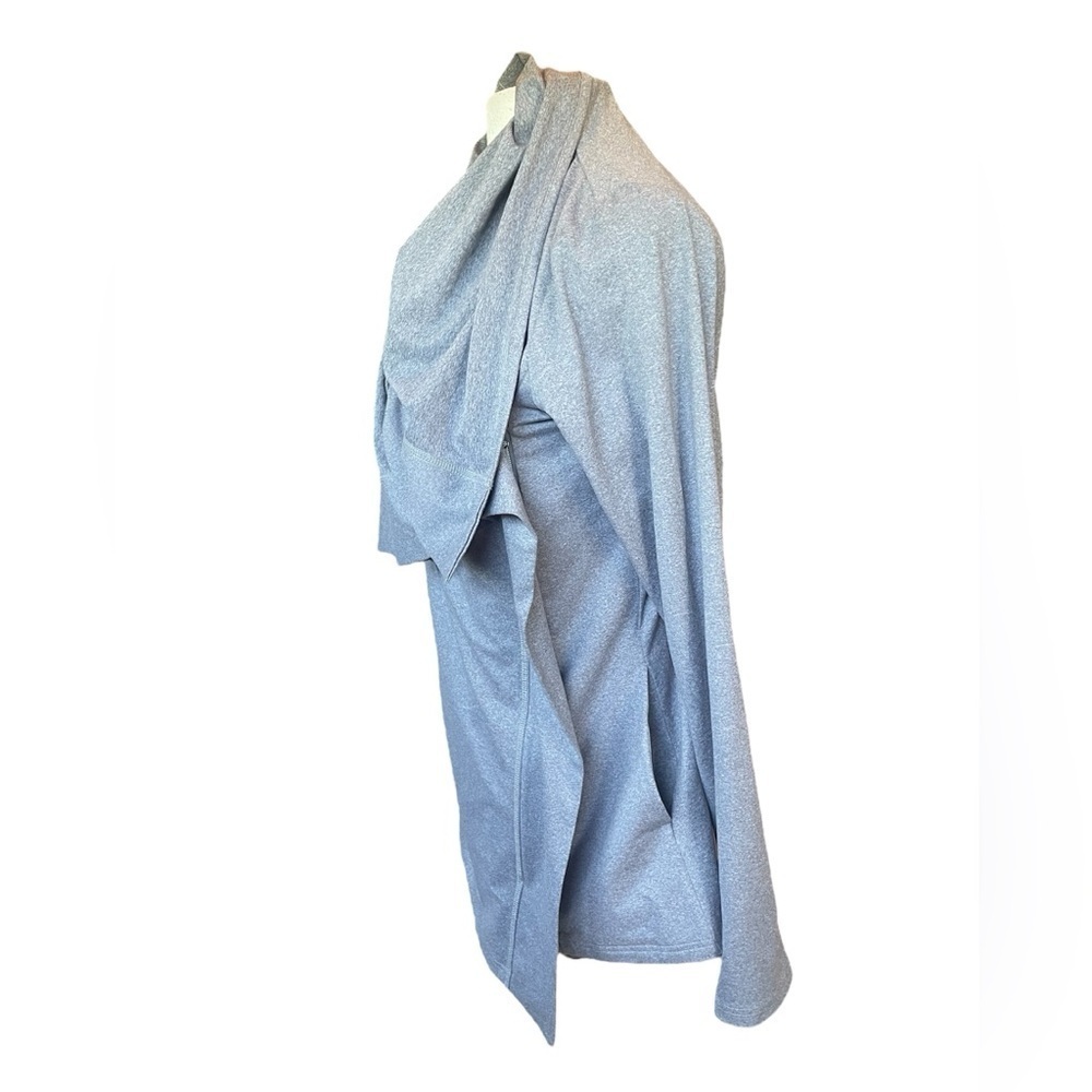 Aspire Jacket Lightweight Side Zip Light Grey Large Shawl Cowl Neck Yoga - Picture 3 of 7